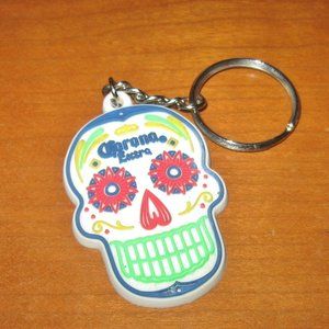 Corona Extra Beer Keyring Candy Skull Day of the Dead Keychain